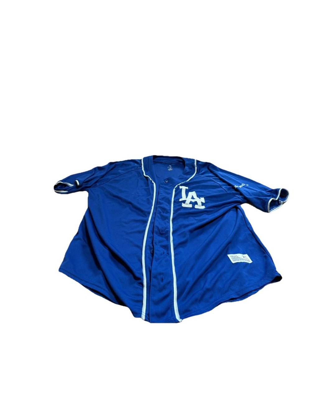 Geniune Merchandise Mens Blue Los Angeles Dodgers Baseball Jersey! Size 46-48